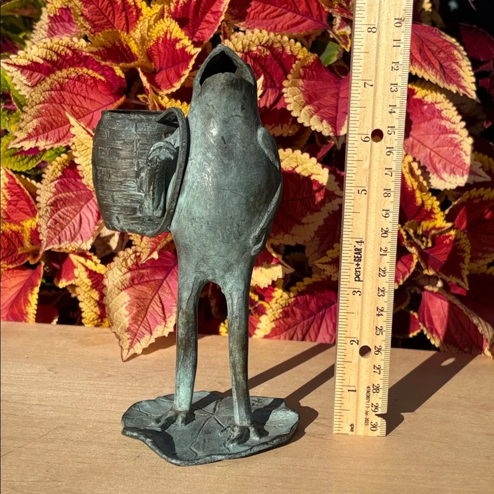 Vintage Japanese Bronze Frog Spill Holder